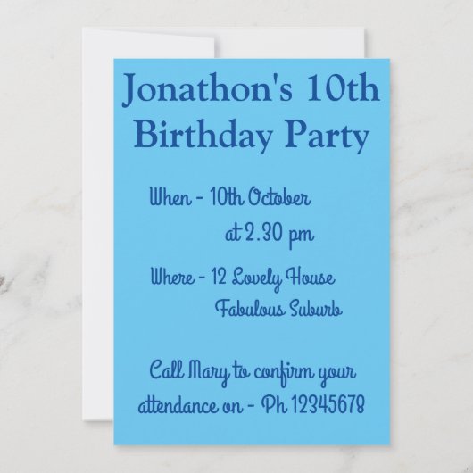 Heet luchtballon - Birthday Childs boys - uitnodig Kaart (Achterkant)