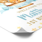 Heet luchtballon Birthday Cute Animals Welkom Poster (Hoek)