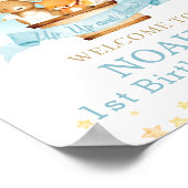 Heet luchtballon Birthday Cute Animals Welkom Poster (Hoek)