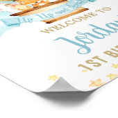 Heet luchtballon Birthday Oerwoud Animals Welkom Poster (Hoek)