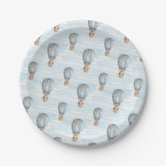 Heet Luchtballon Boho Verjaardag Papieren Bordje (Voorkant)