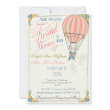 Heet luchtballon Bridal Shower Invitation.