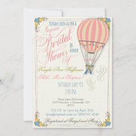 Heet luchtballon Bridal Shower Invitation. Kaart