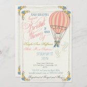Heet luchtballon Bridal Shower Invitation. Kaart (Voorkant / Achterkant)