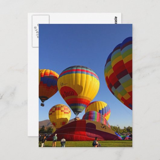 Heet luchtballon briefkaart (Voorkant / Achterkant)