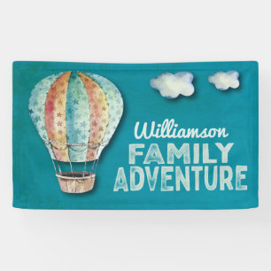 Heet Luchtballon Familie Avontuur Reünie Spandoek