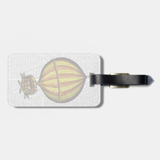 Heet Luchtballon Geel en Rood Bagagelabel (Achterkant horizontaal)