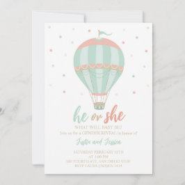 Heet luchtballon Geslacht uitnodiging