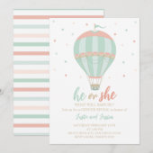 Heet luchtballon Geslacht uitnodiging (Voorkant / Achterkant)