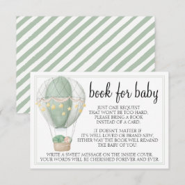 Heet-luchtballon, groene baby shower omhullingskaa RSVP kaartje