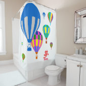 Heet luchtballon in de lucht - Dream - op wit Douchegordijn (In situ)