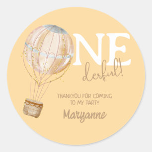 Heet luchtballon Kinderen Verjaardag Dank sticker
