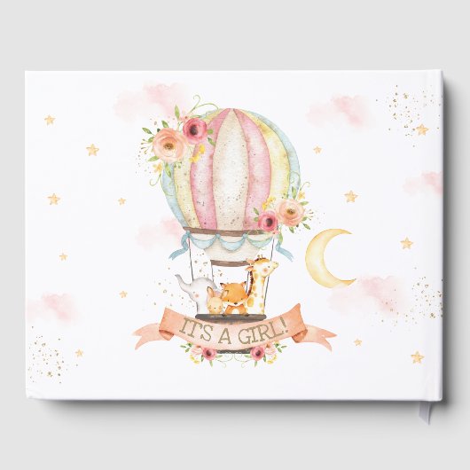 Heet luchtballon Kute Animals Florence Baby shower Gastenboek (Achterkant)