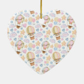 Heet luchtballon Kute Waterverf Pattern Baby Birth Keramisch Ornament (Achterkant)