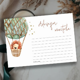 Heet luchtballon Lion Adviseur voor Baby shower Informatiekaartje