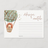 Heet luchtballon Lion Adviseur voor Baby shower Informatiekaartje (Voorkant)