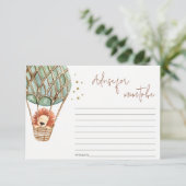 Heet luchtballon Lion Adviseur voor Baby shower Informatiekaartje (Staand voorkant)