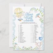 Heet Luchtballon Match De Baby Dieren Spel Kaart (Voorkant)
