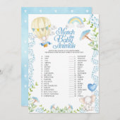 Heet Luchtballon Match De Baby Dieren Spel Kaart (Voorkant / Achterkant)