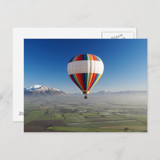 Heet-luchtballon, nabij Methven, Canterbury 3 Briefkaart (Voorkant / Achterkant)