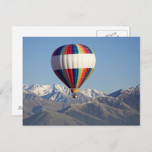 Heet-luchtballon, nabij Methven, Canterbury Briefkaart (Voorkant / Achterkant)