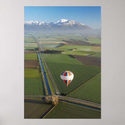 Heet-luchtballon, nabij Methven, Canterbury Poster (Voorkant)