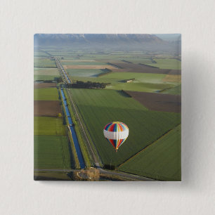 Heet-luchtballon, nabij Methven, Canterbury Vierkante Button 5,1 Cm