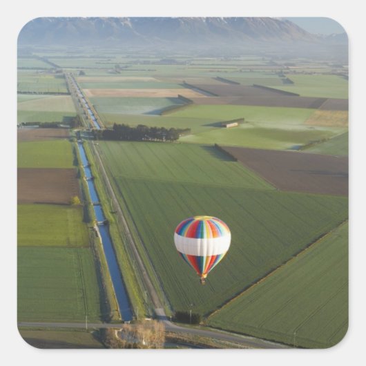 Heet-luchtballon, nabij Methven, Canterbury Vierkante Sticker (Voorkant)