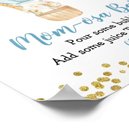 Heet luchtballon oerwoud Girl Momosa Bar Sign. Poster (Hoek)