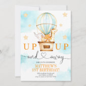 Heet luchtballon omhoog en weg van zaterdag kaart (Voorkant)