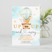 Heet luchtballon omhoog en weg van zaterdag kaart (Staand voorkant)