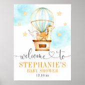Heet luchtballon omhoog en weg Welkomstbord Poster