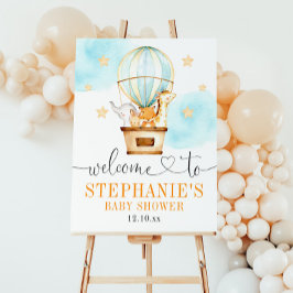 Heet luchtballon omhoog en weg Welkomstbord Poster