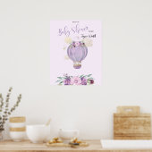 Heet-luchtballon paars-olifantenwelkomstbord poster (Keuken)