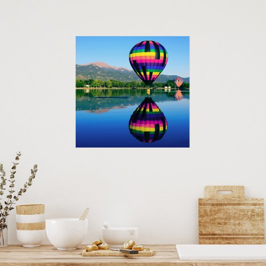 Heet luchtballon, Pikes Peak Mountain Poster (Keuken)