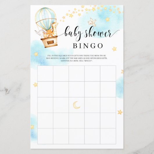 Heet-luchtballon, schattig baby shower (Voorkant)