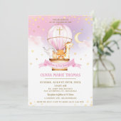 Heet luchtballon Stomme dieren Baptisme Christenin Kaart (Staand voorkant)