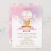 Heet luchtballon Stomme dieren Baptisme Christenin Kaart (Voorkant / Achterkant)