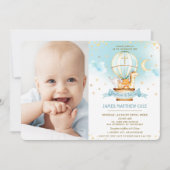 Heet luchtballon Stomme dieren Baptisme Christenin Kaart (Voorkant)