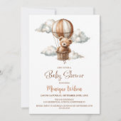 Heet Luchtballon Teddybeer Babyshower Kaart (Voorkant)