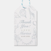 Heet luchtballon toile baby shower cadeaulabel (Voorkant)