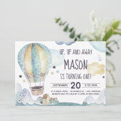 Heet luchtballon - uitnodiging (Staand voorkant)