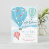 Heet luchtballon - uitnodiging (Staand voorkant)
