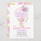 Heet luchtballon - uitnodiging (Voorkant / Achterkant)