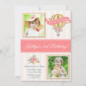 Heet luchtballon, uitnodiging op zaterdag, omhoog  (Voorkant)