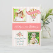 Heet luchtballon, uitnodiging op zaterdag, omhoog  (Staand voorkant)