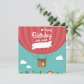Heet Luchtballon Verjaardag Feestdagenkaart (Staand voorkant)