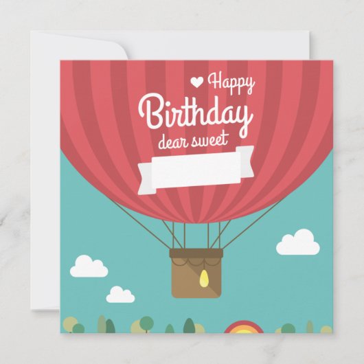 Heet Luchtballon Verjaardag Feestdagenkaart (Voorkant)