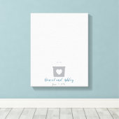 Heet luchtballon Weddenschap Vingerprint Guest Boo Canvas Afdruk (Insitu (Houten vloer))