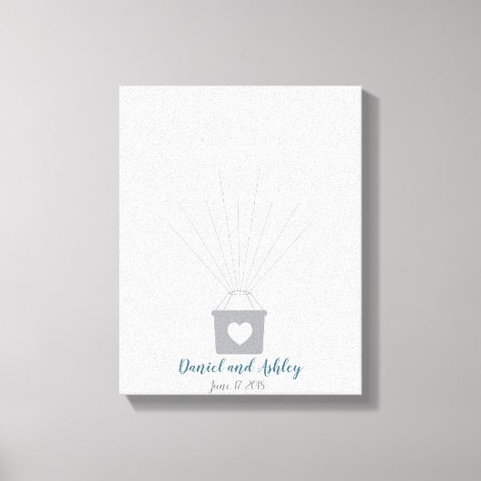 Heet luchtballon Weddenschap Vingerprint Guest Boo Canvas Afdruk (Voorkant)